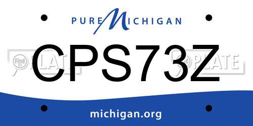CPS73Z Michigan License Plate