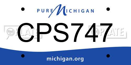 CPS747 Michigan License Plate