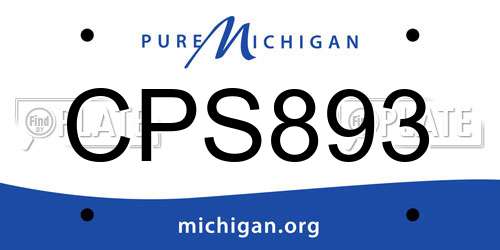 CPS893 Michigan License Plate