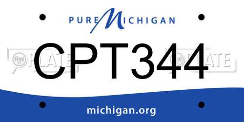 CPT344 Michigan License Plate