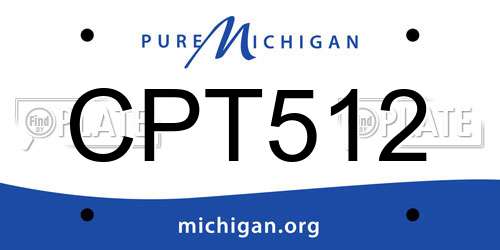CPT512 Michigan License Plate