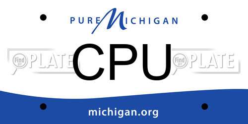 CPU Michigan License Plate