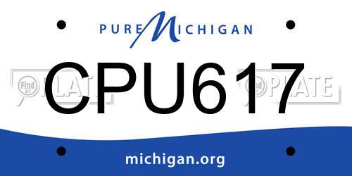 CPU617 Michigan License Plate
