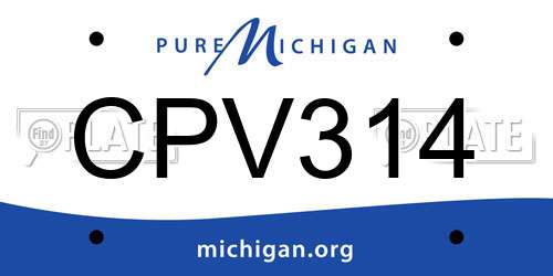 CPV314 Michigan License Plate