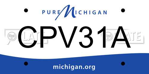 CPV31A Michigan License Plate