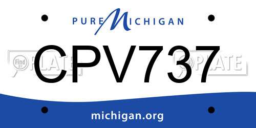 CPV737 Michigan License Plate