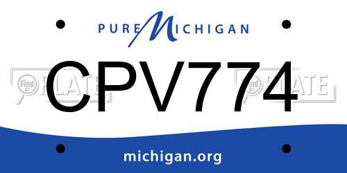 CPV774 Michigan License Plate