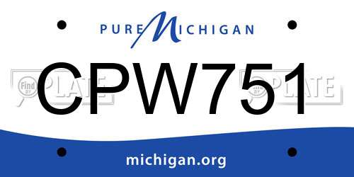 CPW751 Michigan License Plate