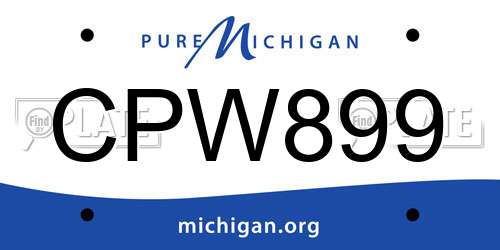 CPW899 Michigan License Plate