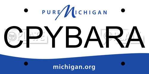 CPYBARA Michigan License Plate