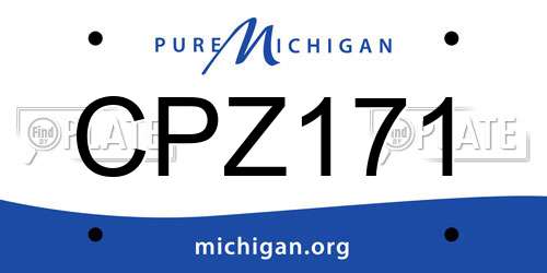 CPZ171 Michigan License Plate