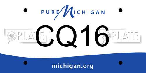 CQ16 Michigan License Plate