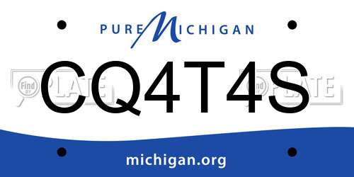 CQ4T4S Michigan License Plate