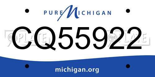 CQ55922 Michigan License Plate