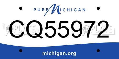 CQ55972 Michigan License Plate