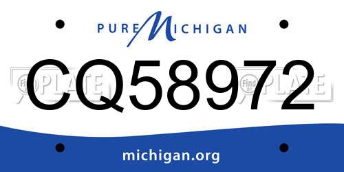 CQ58972 Michigan License Plate