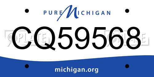 CQ59568 Michigan License Plate