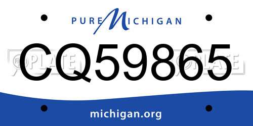 CQ59865 Michigan License Plate