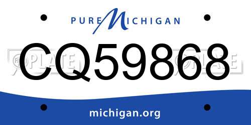 CQ59868 Michigan License Plate