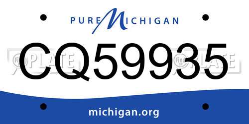 CQ59935 Michigan License Plate