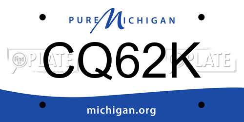 CQ62K Michigan License Plate