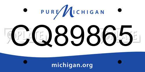 CQ89865 Michigan License Plate