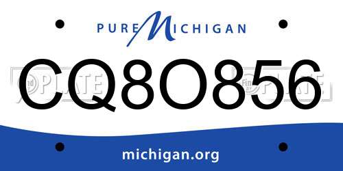 CQ8O856 Michigan License Plate