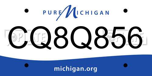 CQ8Q856 Michigan License Plate