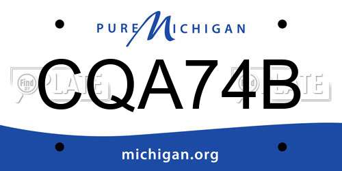 CQA74B Michigan License Plate