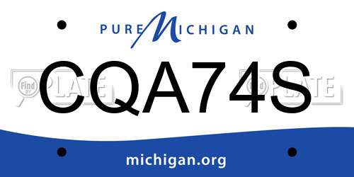 CQA74S Michigan License Plate