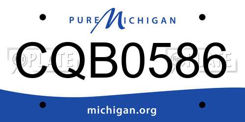 CQB0586 Michigan License Plate