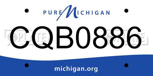 CQB0886 Michigan License Plate