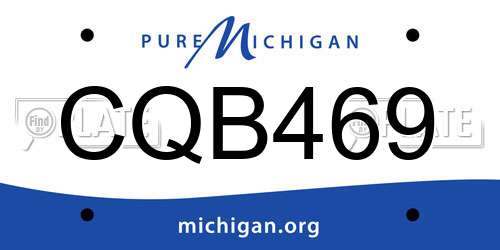 CQB469 Michigan License Plate