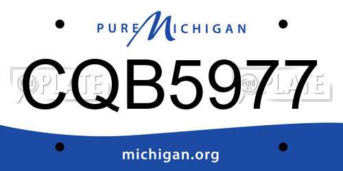 CQB5977 Michigan License Plate