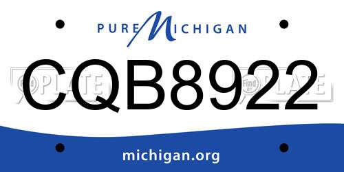 CQB8922 Michigan License Plate