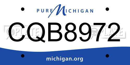CQB8972 Michigan License Plate