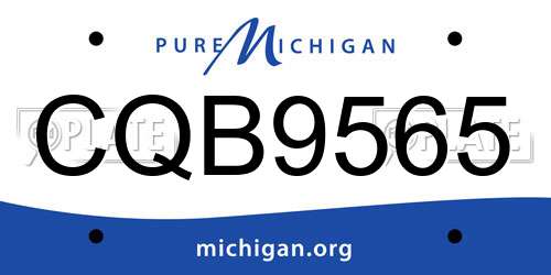 CQB9565 Michigan License Plate