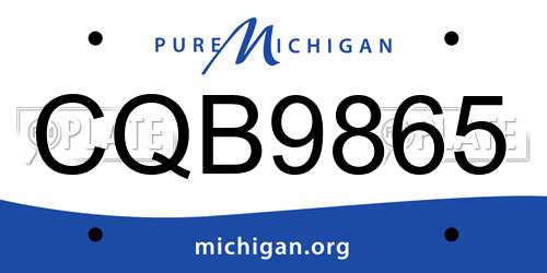 CQB9865 Michigan License Plate