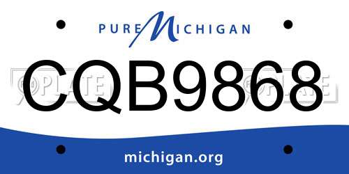 CQB9868 Michigan License Plate