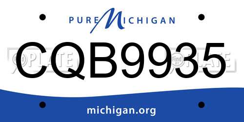 CQB9935 Michigan License Plate