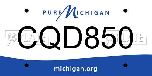 CQD850 Michigan License Plate