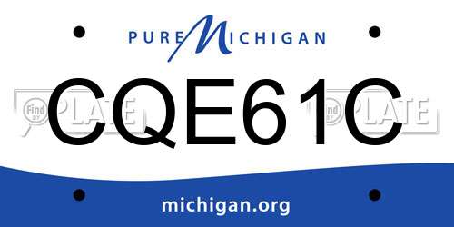 CQE61C Michigan License Plate