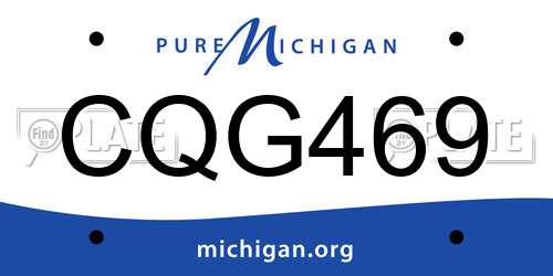 CQG469 Michigan License Plate
