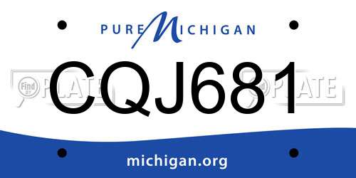CQJ681 Michigan License Plate