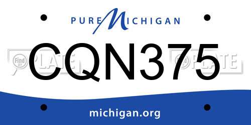 CQN375 Michigan License Plate