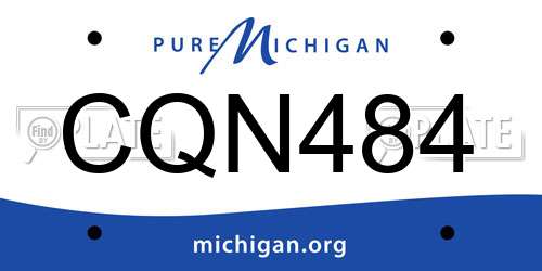 CQN484 Michigan License Plate