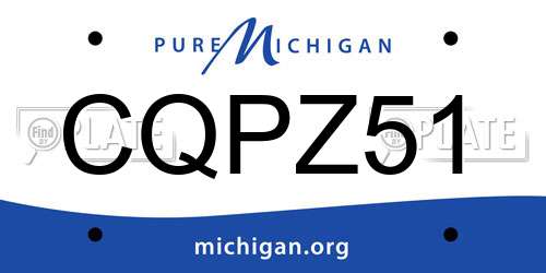 CQPZ51 Michigan License Plate