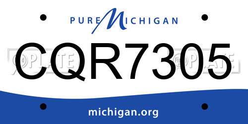 CQR7305 Michigan License Plate