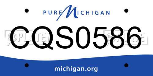 CQS0586 Michigan License Plate