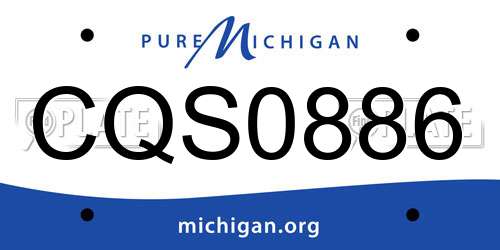 CQS0886 Michigan License Plate
